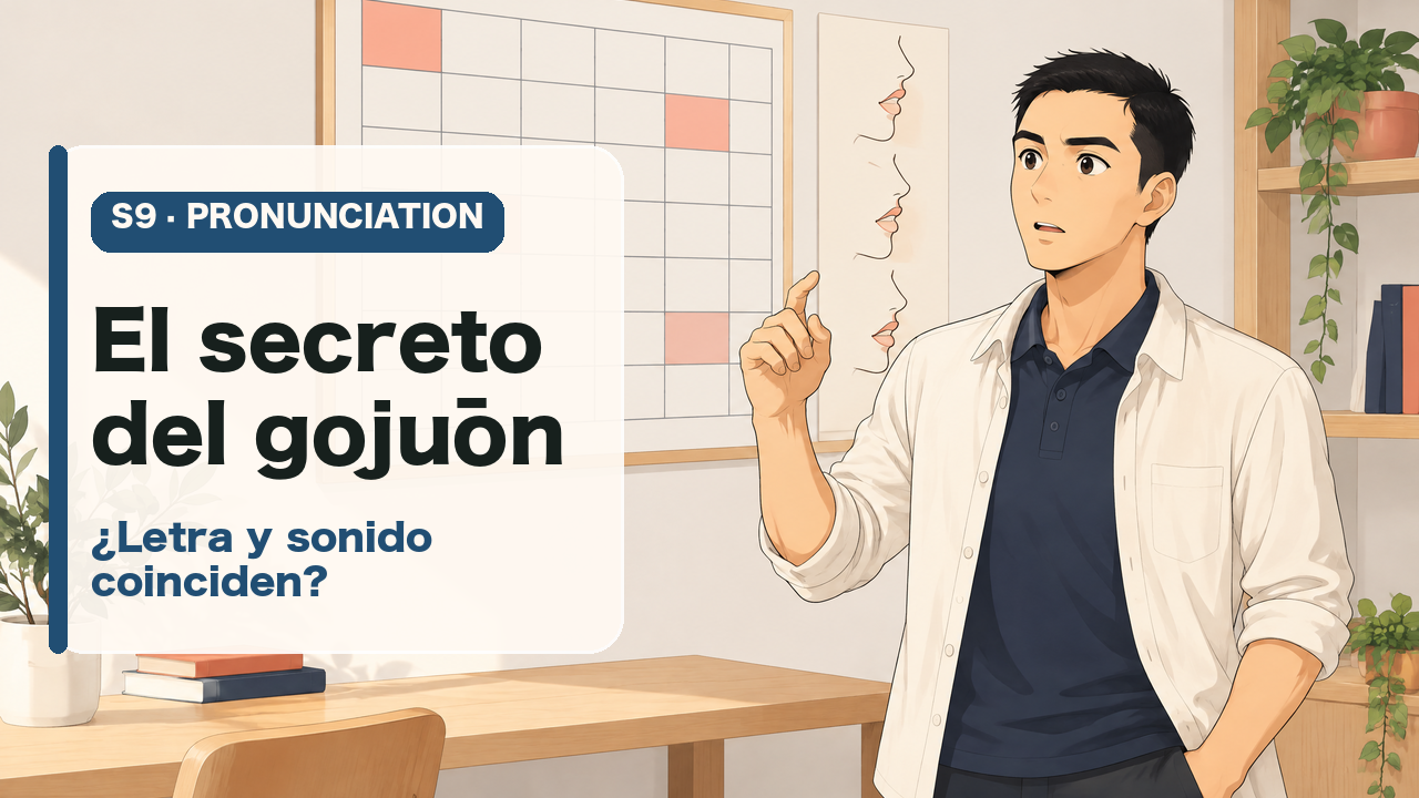 Keigo explora cómo funciona el sistema de sonidos gojuon